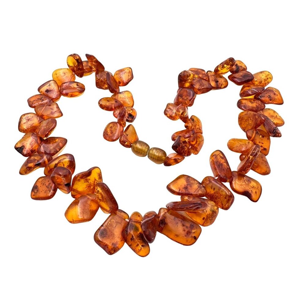 Antique Vintage Necklace Natural Amber Older Screw Clasp